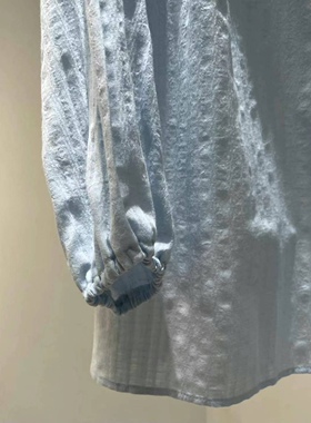 NOMATTER 别致绝美上衣小众设计高级感超好看蓝色亚麻防晒衬衫女