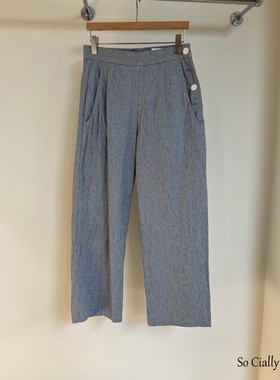 【现货清仓】Cially韩国代购MONTS 全棉细条纹休闲裤 不支持退换