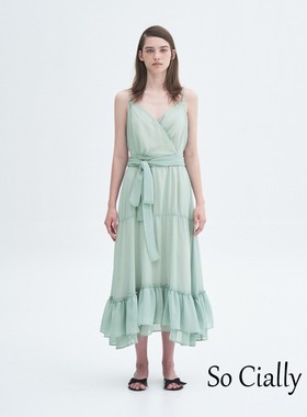 So Cially | THETIS 23夏韩国设计师品牌新品雪纺吊带连身裙