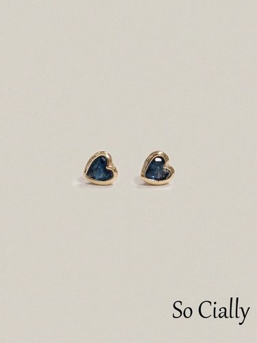 PARTEZ14k内嵌水晶心形耳钉