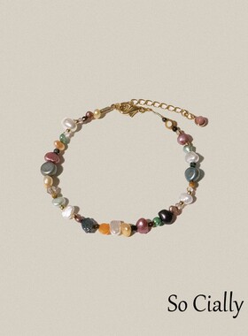 So Cially | PARTEZ 23夏韩国设计师品牌彩色石头搭配个性手链