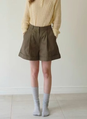 AUBE UE 25SS韩国设计师品牌新品休闲短裤