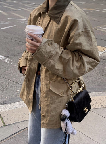 宽松新款秋冬棕色外套复古