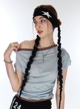 LARTIGENT  25SS新品一字肩短袖T恤