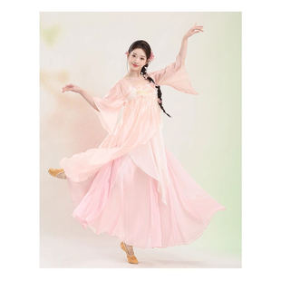 儿童新中式 中国舞艺考练功服国风古典舞 演出服扇子舞纱衣飘逸裙裤