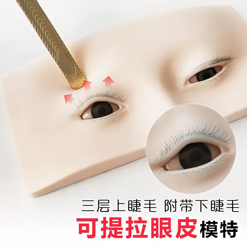 初学者美睫店练习假睫毛人脸头模