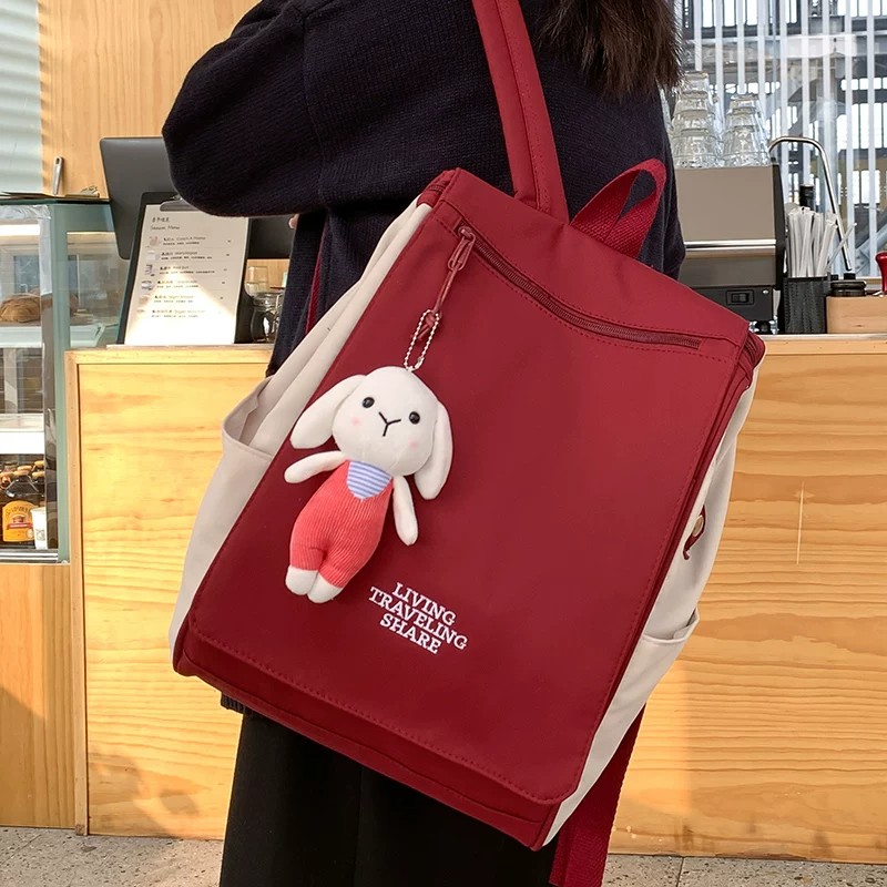 书包女大学生高中女士电脑通勤双肩包可装放16寸大容量背包女生图片