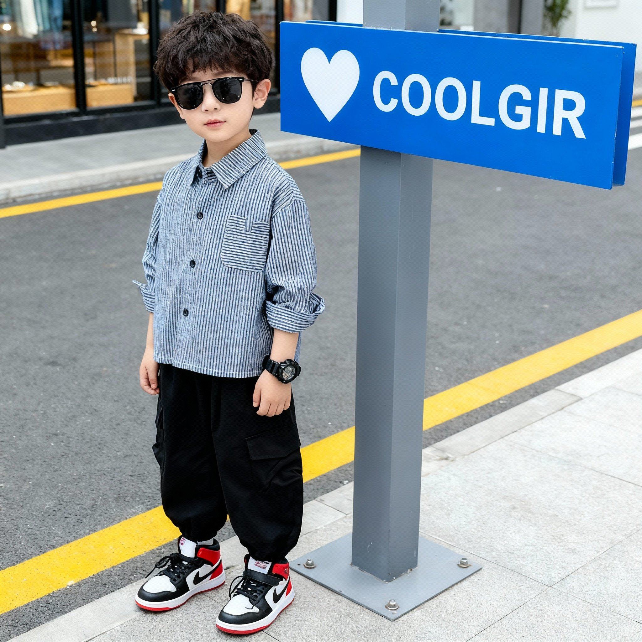 男童条纹衬衫洋气春秋装新款儿童衬衣中大童新款,童装/婴儿装/亲子装,儿童牛仔衬衫,淘宝优惠券,粉丝福利购,淘宝优惠卷