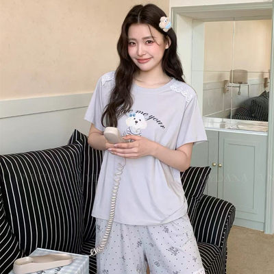 休闲花边小狗套装初中生青少年女