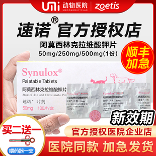 速诺消炎片猫治疗猫鼻支猫咪感冒药阿莫西林克拉维酸钾宠物消炎药