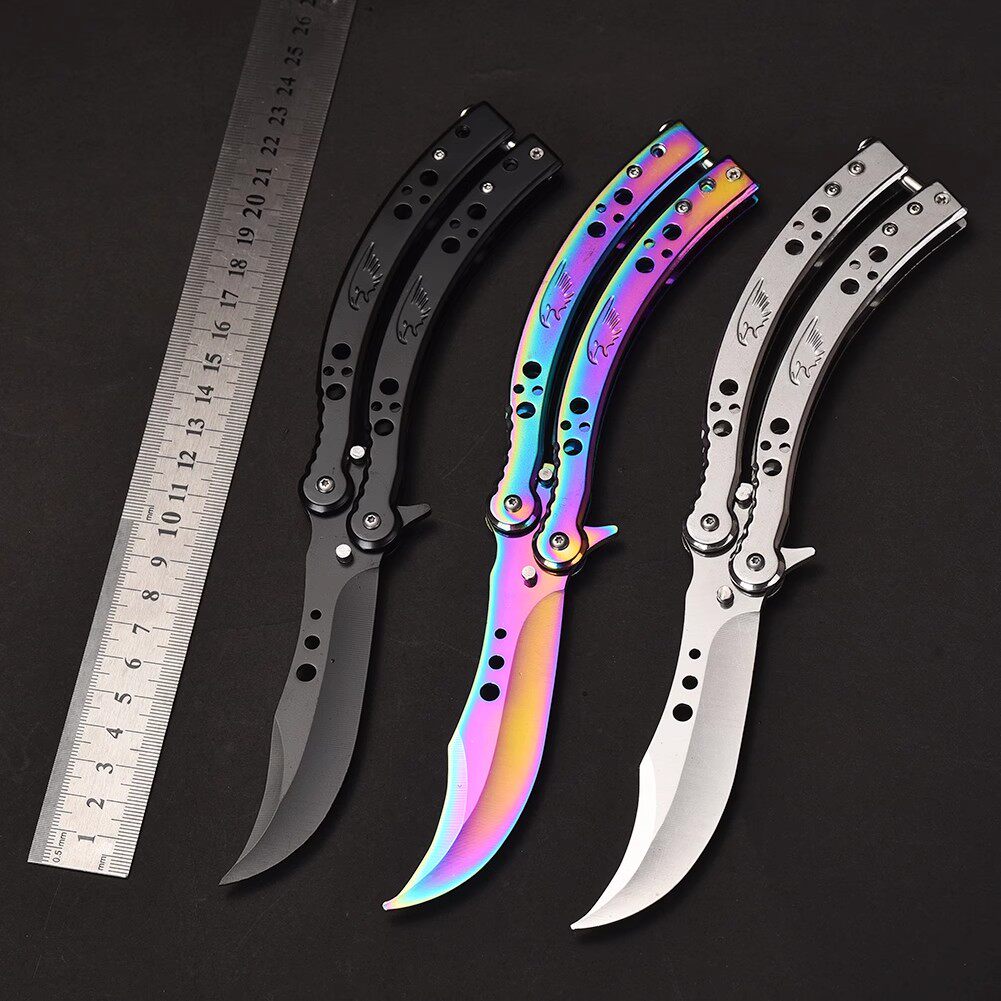 csgo蝴蝶刀蝴蝶折叠刀蝴蝶甩手刀练习刀黄金爪子刀游戏周边未开刃