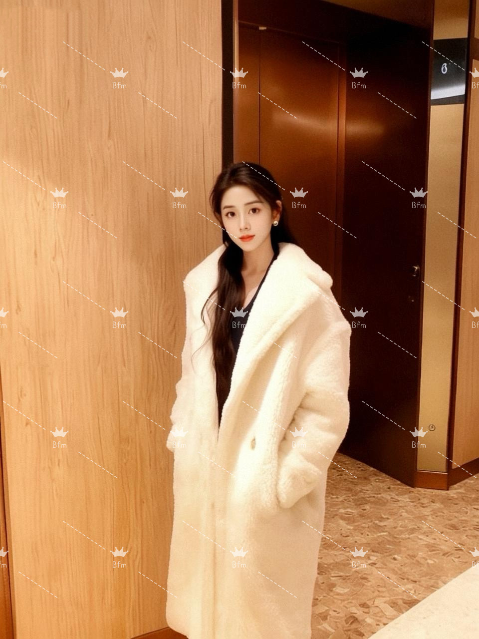泰迪熊大衣M家外套Teddy皮草廓形羊驼毛冬季长款明星同款外套女
