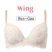 2723日本华歌尔WING优雅蕾丝简约大气聚拢上托文胸 收副乳女内衣