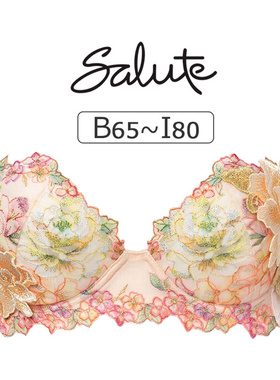 421日本华歌尔SALUTE精美刺绣玫瑰贴花聚拢文胸 收副乳内衣送老婆