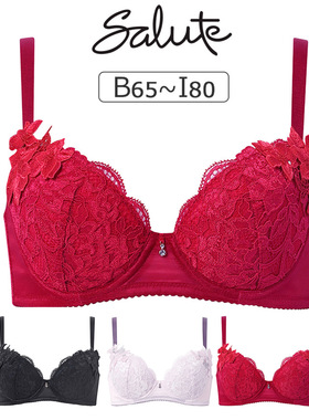 27G 华歌尔Salute内衣女聚拢丰满显大立体刺绣刺绣新年红色文胸罩