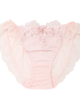 NARUE内裤女薄款透气亲肤日系刺绣纯欲蕾丝无痕低腰三角内裤58110