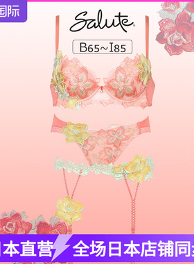SALUTE日本制 华歌尔白色性感精美优雅大气聚拢上托文胸内衣tj486