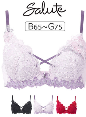 SALUTE日本华歌尔聚拢舒适新年大红色结婚本命年文胸 刺绣内衣427