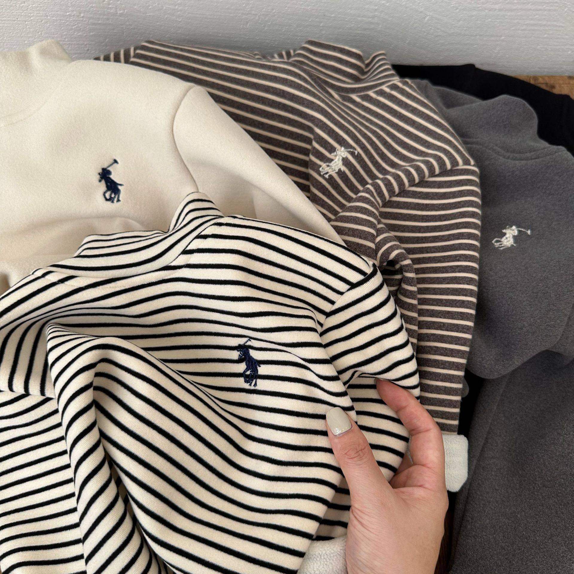 儿童条纹T恤秋冬季洋气儿童半高领内搭上衣小女孩加厚保暖打底衫,童装/婴儿装/亲子装,T恤,淘宝优惠券,粉丝福利购,淘宝优惠卷