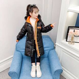 男女童羽绒服冬季韩版中大童时尚洋气棉服儿童中长款加绒加厚外套
