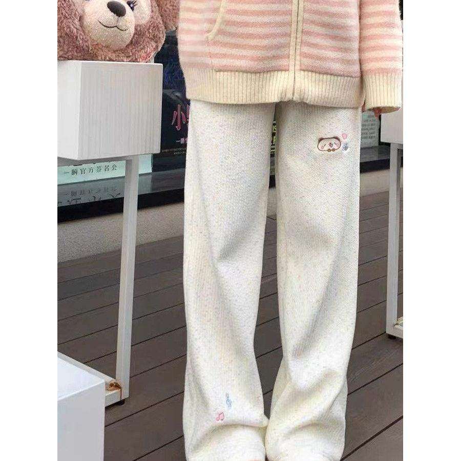 女童小熊刺绣秋季彩虹点点糯米裤子2025新款中大童可爱阔腿裤长裤,童装/婴儿装/亲子装,裤子,淘宝优惠券,粉丝福利购,淘宝优惠卷