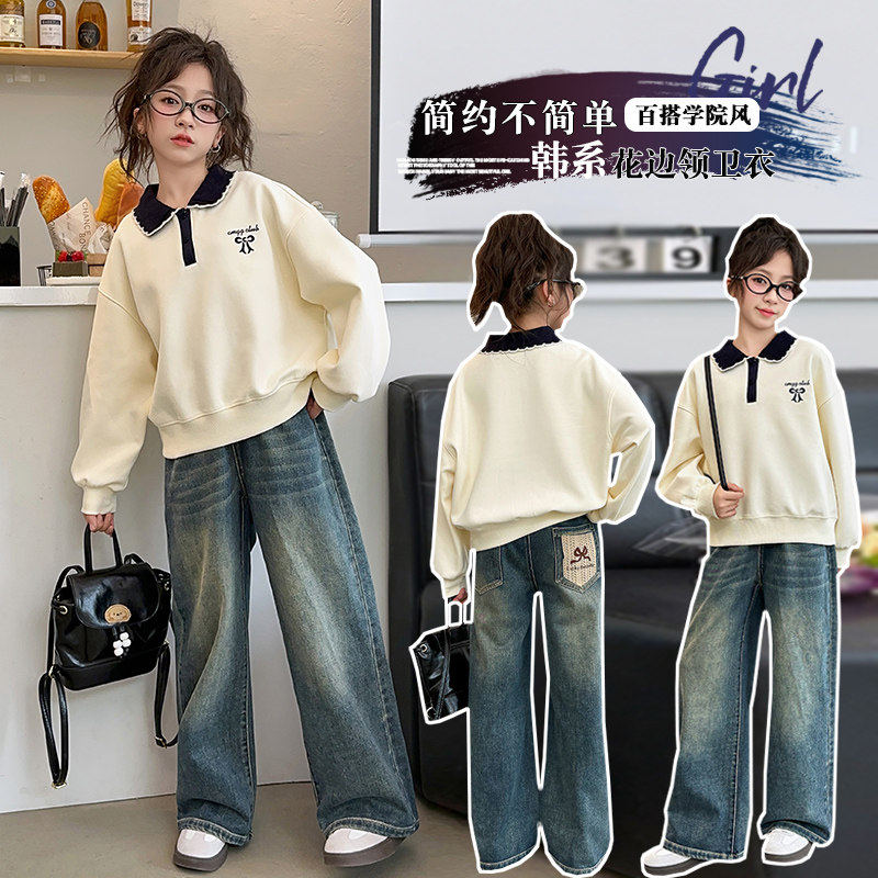 女童卫衣春秋装2025新款大童学院风POLO衫上衣儿童长袖T恤打底衫,童装/婴儿装/亲子装,儿童POLO衫,淘宝优惠券,粉丝福利购,淘宝优惠卷