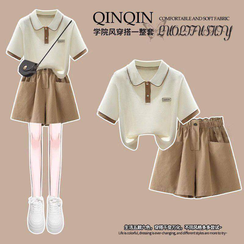 女童套装夏季洋气女孩2025新款POLO衫短袖夏装学院风运动短裤衣服,童装/婴儿装/亲子装,套装,淘宝优惠券,粉丝福利购,淘宝优惠卷