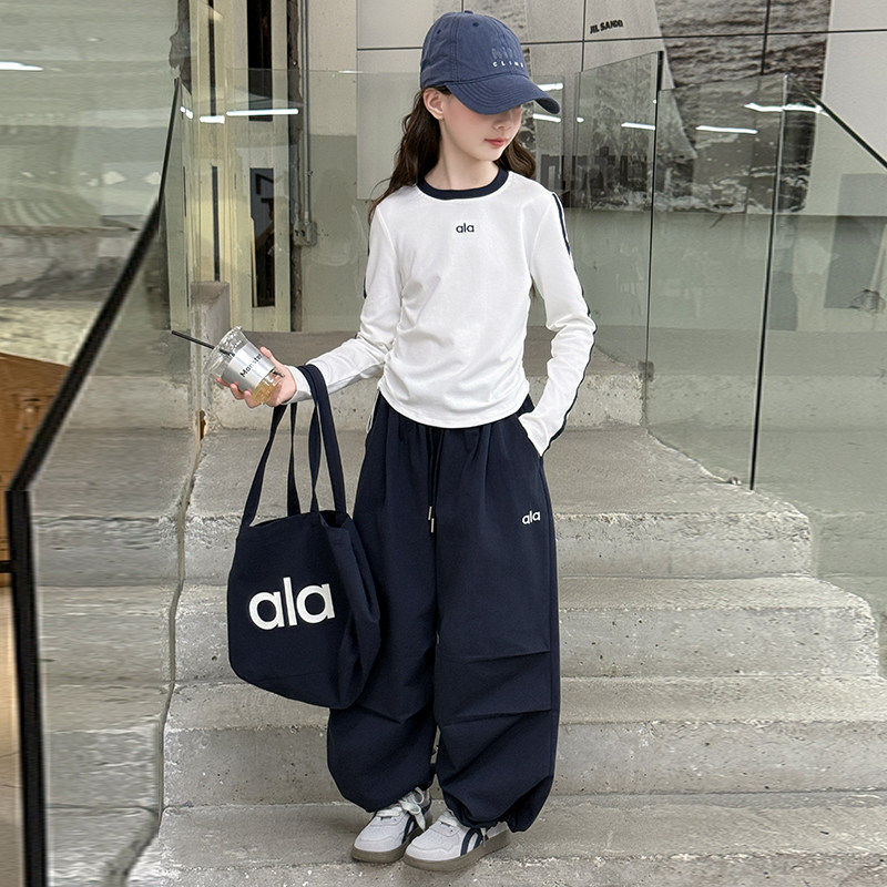 女童秋装休闲套装2025新款大童女孩春秋长袖T恤打底衫阔腿裤两件,童装/婴儿装/亲子装,套装,淘宝优惠券,粉丝福利购,淘宝优惠卷