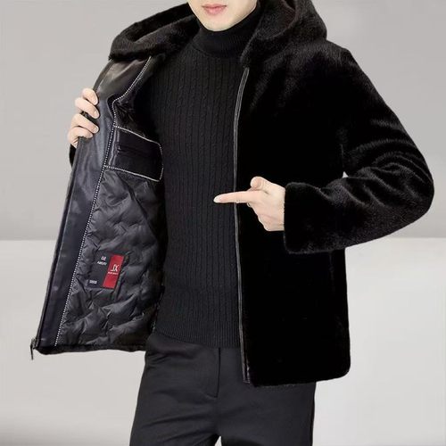 貂皮外套男冬季新款海宁皮草貂毛大衣皮毛一体水貂绒夹克男士整貂