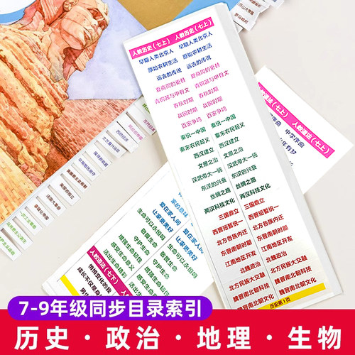 初中目录标签贴速查方便