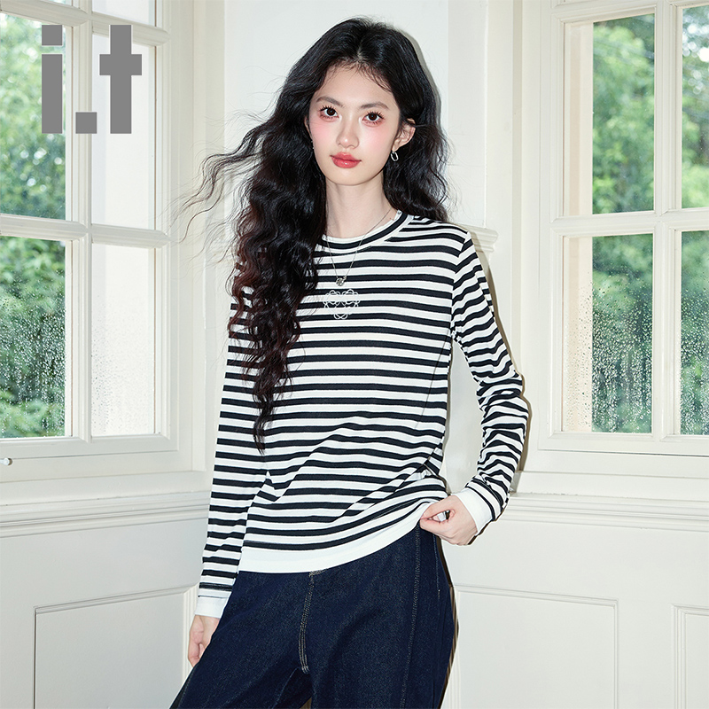 CHOCOOLATEit休闲条纹撞常规长袖