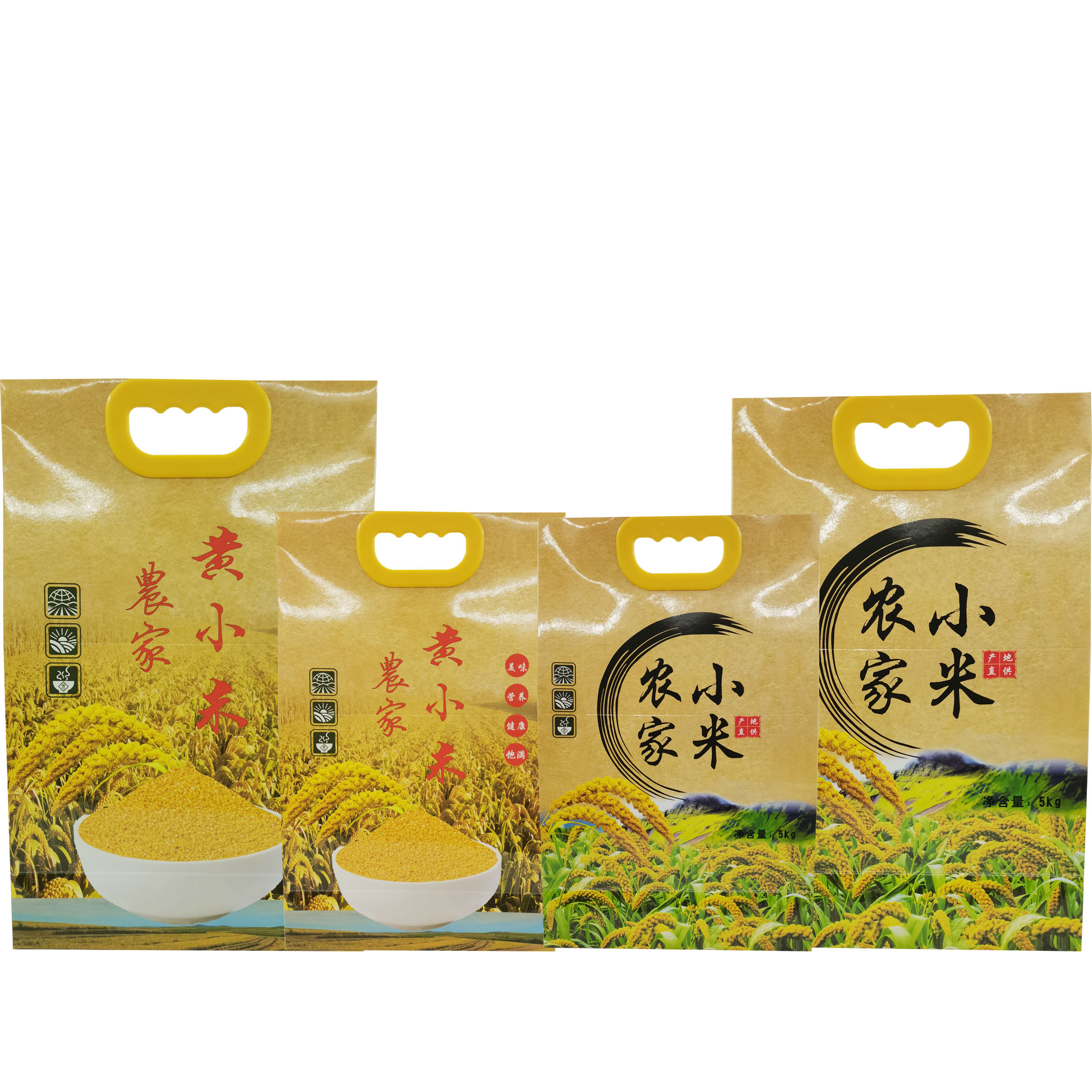 小米袋现货牛皮纸大米袋子稻花香农家米富硒生态大米包装定制米袋