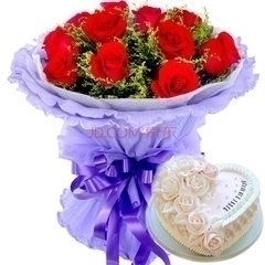 成都青白江区麻将街政府北路千盛百货玫瑰生日蛋糕鲜花店同城