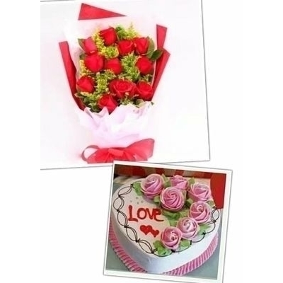 武汉洪山区珞狮南路白沙洲欢乐大道仁和路玫瑰生日蛋糕鲜花店同城