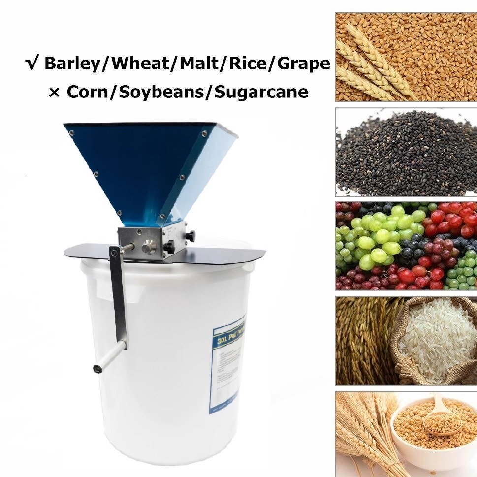304不锈钢酿酒设备手动电动自酿家酿精酿啤酒麦芽二三轴研磨粉碎