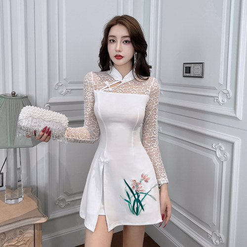 足浴技师工作服套装sap按摩桑拿养生馆足疗店工服性感旗袍连衣裙