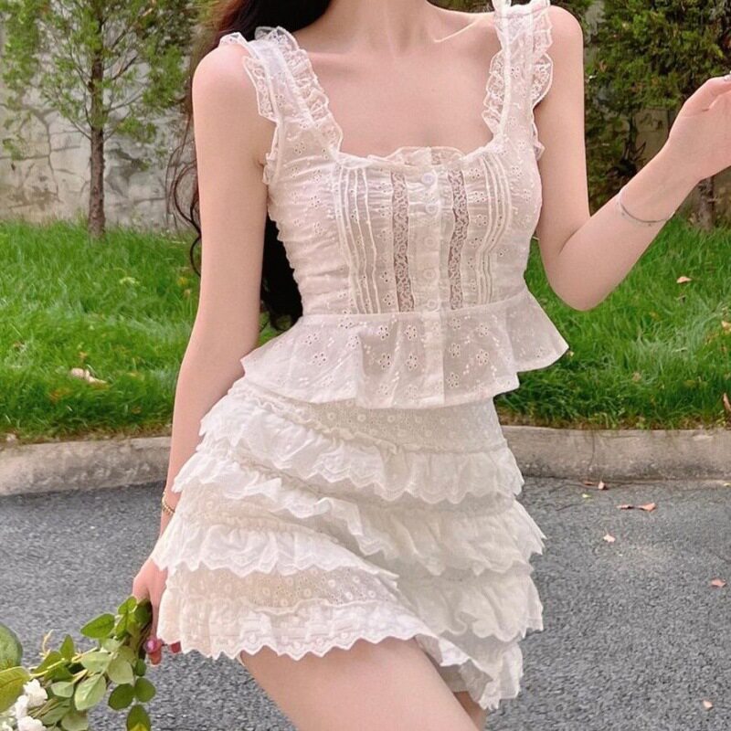 甜美欲小个子吊带套装女夏季新款时尚套装