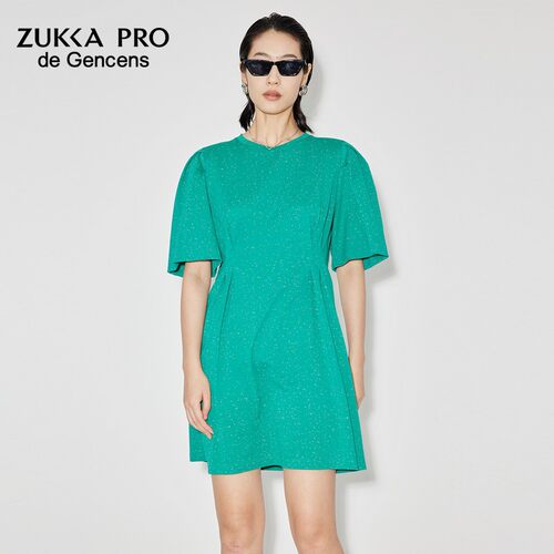 ZUKKAPRO卓卡收腰泡泡袖连衣裙
