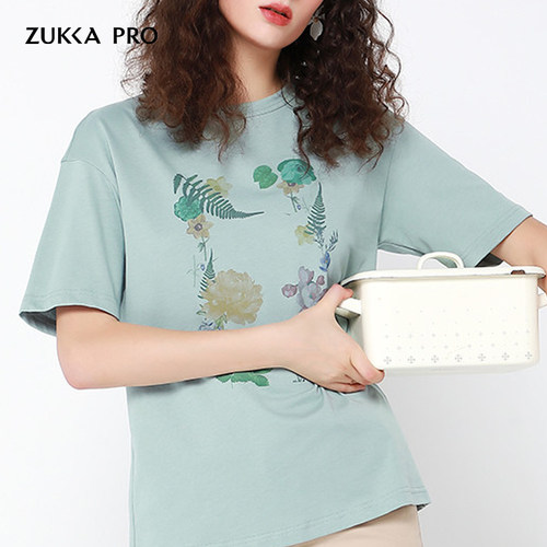 显瘦圆领短袖上衣ZUKKAPRO