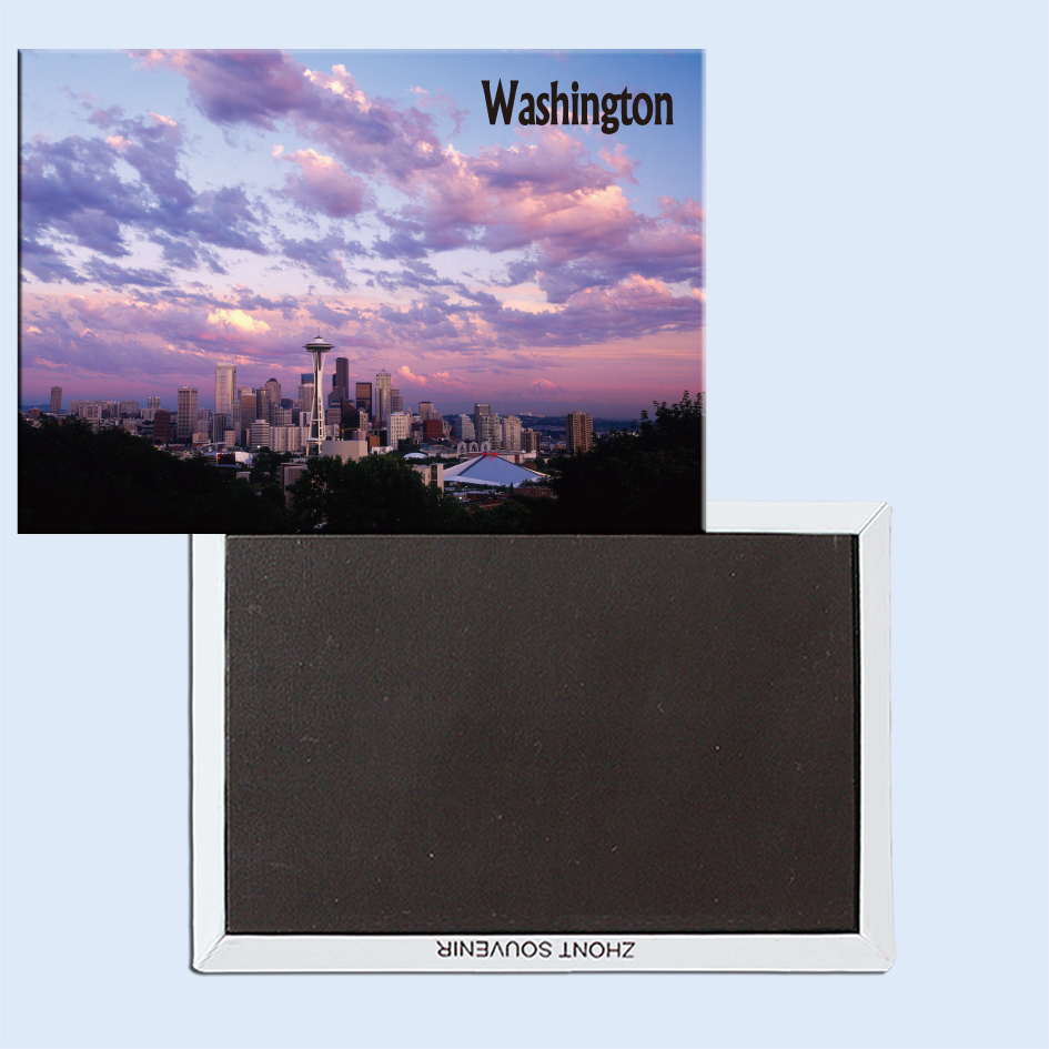 美国 日落时分的西雅图市中心 旅游纪念磁力冰箱贴家居饰品24912