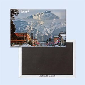 北美加拿大班夫冬季旅游度假胜地创意磁性冰箱贴 旅行纪念21050