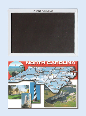 美国卡罗莱纳州北部地理图 创意磁性冰箱贴 旅行纪念品 22197