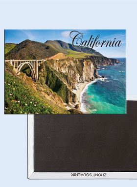 美国加州 海边山坡上的桥梁 磁性冰箱贴 24249个性创意家居贴饰