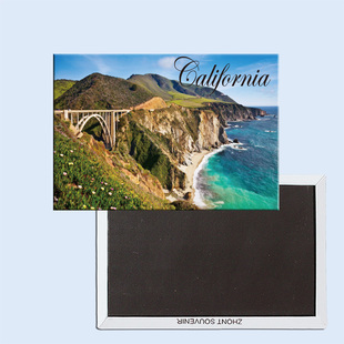 美国加州 海边山坡上的桥梁 磁性冰箱贴 24249个性创意家居贴饰