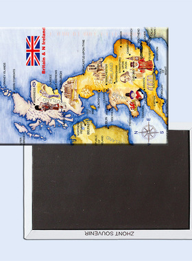 卡通英国地理图20849 磁性冰箱贴 旅行纪念品 导游礼物  个性创意