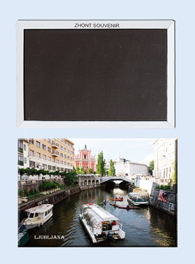 万款图片斯洛文尼亚 卢布尔雅那 河景 船舶 磁性冰箱贴 磁贴21474