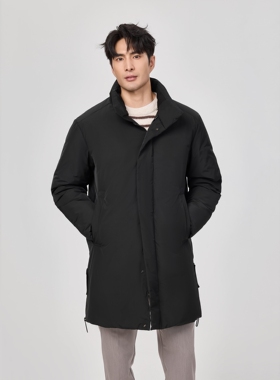 25男士立领商务休闲白鸭绒外穿长款羽绒服外套 8658/p355长期有货