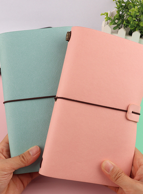 tn手账本复古绑带活页外皮小随身手帐a5a6笔记本子记事本定制logo