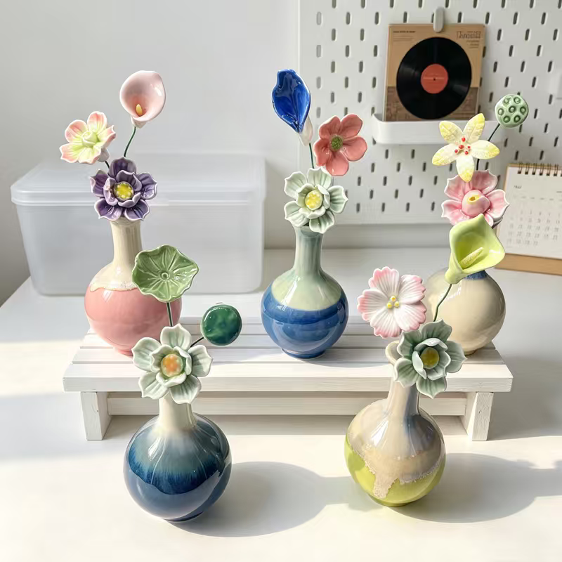 陶瓷迷你花插摆件陶瓷花瓶