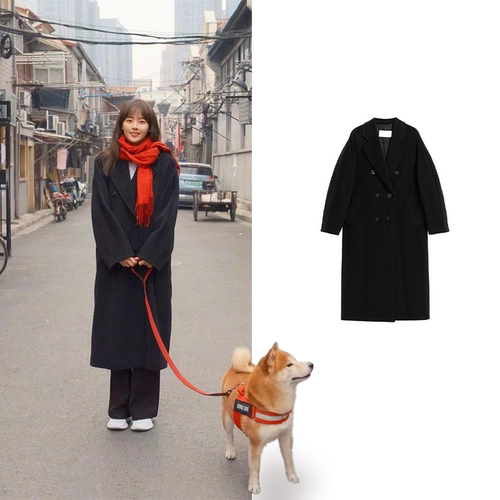 Maxmara 经典黑色101801大衣 英国现货